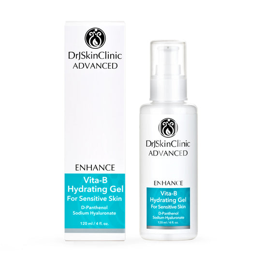 DrJSkinClinic Advanced Enhance Vita-B Hydrating Gel for Sensitive Skin, bottle and packaging box