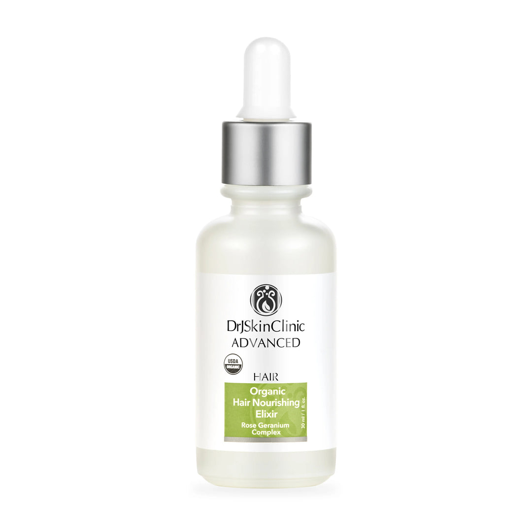 Dr SkinClinic Advanced Organic Hair Nourishing Elixir bottle on a white background